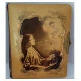 Antique Photo Album With Photos & Brass Clasp Antique Photo Album With Photos & Brass Clasp