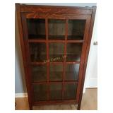 Quater Sawn Oak Locking Glass Doored Bookcase