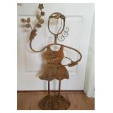 37.5" Tall Metal Woman Shaped Plant Stand/ Holder