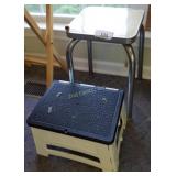 Mid Century Metal Stand & Plastic Folding Step Mid Century Metal Stand & Plastic Folding Step