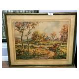 John Hare Original Large Framed Water Color John Hare Original Large Framed Water Color
