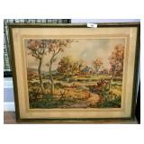 John Hare Original Large Framed Water Color