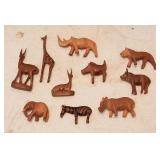 Miniature Hand Carved Wood Animals