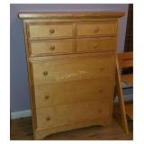 5 Drawer Wood Dresser 34" X 17" X 46" Tall