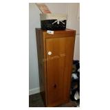 Wood Storage Cabinet W/ Contents