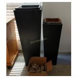 2 Large Metal Planters W/ Rocks 2 Large Metal Planters W/ Rocks