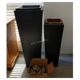 2 Large Metal Planters W/ Rocks