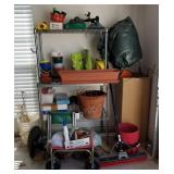 Huge Gardening Lot W/ Wire Shelf, Planters More Huge Gardening Lot W/ Wire Shelf, Planters More