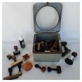 Metal Glass Top Box W/ Stamps Metal Glass Top Box W/ Stamps