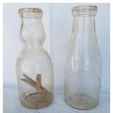 2 Antique Milk Bottles; Dairymen