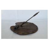 Heavy Brass Frog Sundial Has Swan Mark Heavy Brass Frog Sundial Has Swan Mark
