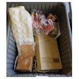 Tote Of Misc Items; Bathmat, Playing Cards Tote Of Misc Items; Bathmat, Playing Cards