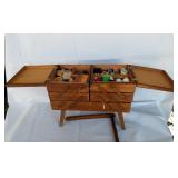 Vintage Wood Sewing Box/ Missing Knob Vintage Wood Sewing Box/ Missing Knob