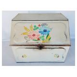 Vintage Metal Bread Box Hand Painted