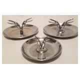 3 Bird Metal Ashtrays