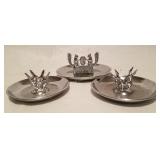 3 Metal Animal Ashtrays: Squirrel, Donkey 3 Metal Animal Ashtrays: Squirrel, Donkey