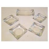 5 Vintage Glass Ashtrays 5 Vintage Glass Ashtrays