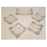 5 Vintage Glass Ashtrays