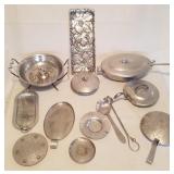 Large Wrought Aluminum Lot; Nut Bowl & More