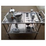 Rolling Aluminum Outdoor Bev. Cart W/ Extras