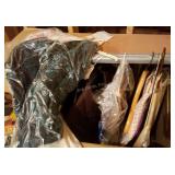 4 Wardrobe Boxes; Vintage Clothes & Drapes