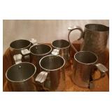 Buenilum Hand Wrought Pitcher & 6 Mugs