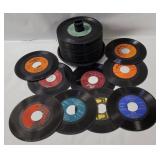 Disc Case W/ Assorted Vtg 45rmp Records