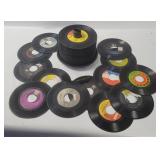 Disc Case W/ Assorted Vtg 45rmp Records