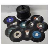 Disc Case W/ Assorted Vtg 45rmp Records