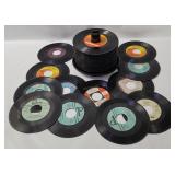 Disc Case W/ Assorted Vtg 45rmp Records