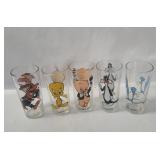 5 Pepsi Looney Tunes Glasses 1973
