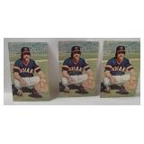 3 Mlb Ray Fosse Signed Postcards