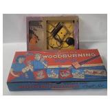 Vtg Crystal Radio Kit & Woodburning Craft Set