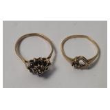 (2) 10k Gold Ladies Rings