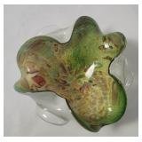 Vtg Floral Style Art Glass Bowl