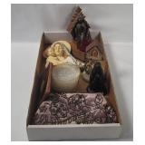 Vtg Purse, Coasters, Religious Items