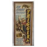 Vtg Roy Rogers Signed Trigger Jr. Movie Poster