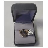 10k Gold Ring W/ Smokey Quartz Stone Size 7