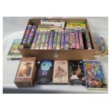 Box Of Vhs Movies - Disney, Willy Wonka Etc.