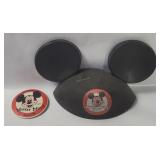 Vtg Mickey Mouse Club Hat & Button