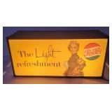 Vtg Relco Pepsi Lighted Metal Sign