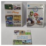 3 Wii Games - Mario Kart, Sports, Play