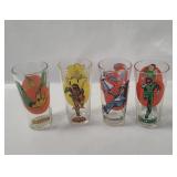4 Pepsi D C Comics Glasses 1976