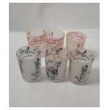 Vtg Stages Of Inebriation Shot Glasses