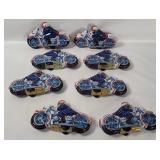 8 Tin Litho Police Motorcycles Japan