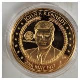 2017 Bradford Exchange J F K 24k Plated Coin