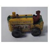 Vtg Tin Litho Wind-up Tractor