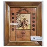 Framed American Indian Head Penny Set