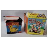 Vtg Boys Tricycle & Friction Duck Toys