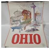 Vtg Ohio Travel & Tourist Poster